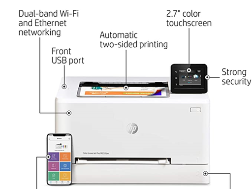 [89307] IMPRESORA HP LASERJET PRO M255DW COLOR PRINTER - DUPLEX - LASER - LEGAL, A4 - 600 DPI - UP TO 21 PPM (MONO) / UP TO 21 PPM (COLOR) - CAPACITY: 250 SHEETS - USB, LAN, WI-FI(N), DIRECT PRINT, USB