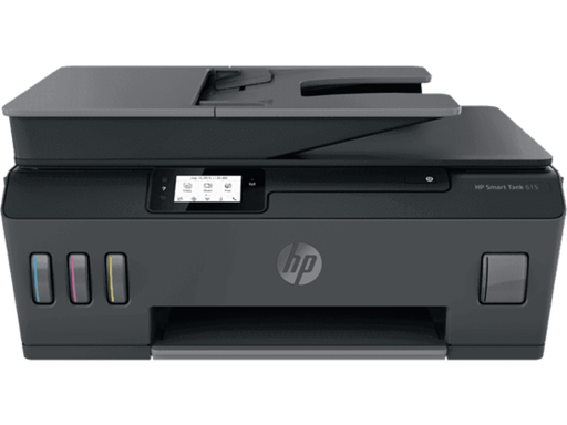 [88053] IMPRESORA HP SMART TANK 615 - ALL IN ONE PRINTER ADF (COPY - SCAN - FAX - PRINTER)- SISTEMA DE TINTA CONTINUA - INALAMBRICO - COLOR - PRINT SPEED BLACK: ISO, UP TO 11 PPM, DRAFT, UP TO 22 PPM. (12000 PAGINAS NEGRO) PRINT SPEED COLOR: ISO, UP TO 6 PPM, DRAFT, UP TO 16 PPM. (8000 PAGINAS COLOR) SCAN RESOLUTION, OPTICAL UP TO 1200 X 1200 DPI. COPY RESOLUTION: UP TO 1200 X 1200 DPI. USB. USA LOS CARTUCHOS GT53 - GT52