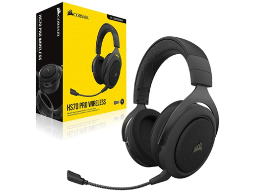 [93612] AUDIFONO CON MICROFONO CORSAIR HS70 PRO WIRELESS, GAMING, 7.1 SURROUND (SOLO EN PC), BANDA AJUSTABLE, CONTROL DE VOLUMEN Y MIC, ALMOHADILLAS ACOLCHADAS PARA LARGAS HORAS DE JUEGO, COMPATIBLE CON XBOX ONE / X, PS4 / 5 / SWITCH / PC, COLOR CARBON, (CA-9011211-NA)