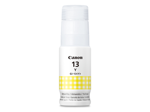 [91695] BOTELLA DE TINTA CANON GI-13 AMARILLO, 70ML, INYECCIÓN DE TINTA PARA CANON PIXMA G510 Y G610