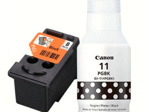 [91446] KIT CABEZAL CANON TINTA NEGRA (BH10) + BOTELLA DE TINTA NEGRA GI-11 PARA IMPRESORAS CANON G2160, G3160.