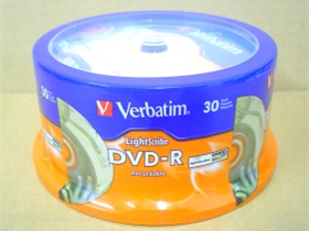 [65142] DVD-R VERBATIM 16X LIGHTSCRIBE 30PK. (TRM-1 BDJ-8).