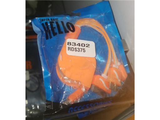 [83402] CABLE ADAPTADOR USB PARA CELULARES, COMPATIBLE CON IPHONE, IPAD, IPOD.(DIFERENTES COLORES).