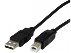[75013] CABLE USB A/B ARGOM, 10 PIES, NEGRO. PARA IMPRESORA.