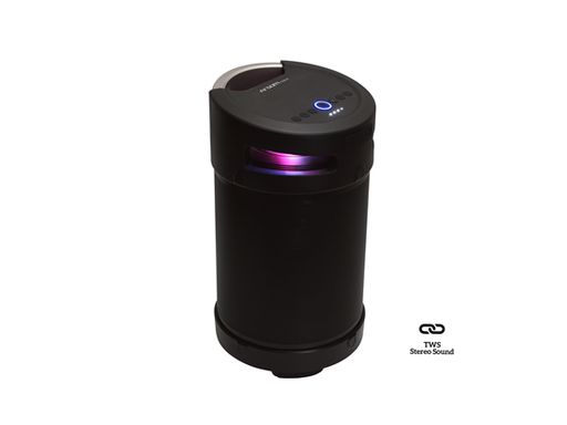 [89171] BOCINA ARGOM, 10W, AMBIENCE 360 TWS WIRELESS BT SPEAKER, 1/4 "ENTRADA DE MICRÓFONO PARA KARAOKE, USB, NEGRO.