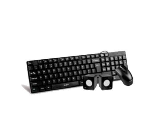 [78024] TECLADO MOUSE Y BOCINAS, AGILER USB INGLES, BLACK, (AGI-9885)