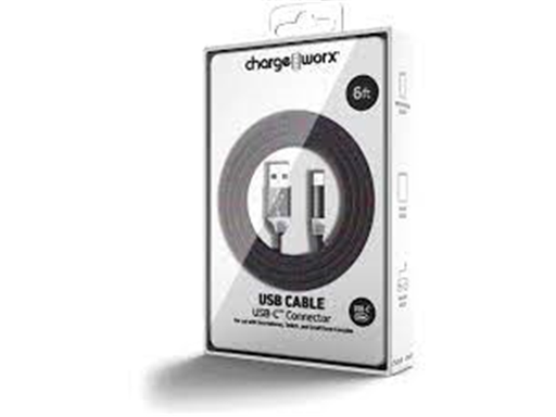 [92257] CABLE USB-C / USB-A  PARA SMARTPHONES & TABLETS, 6FT, TRENZADO, MULTICOLOR (CX1060 MC).