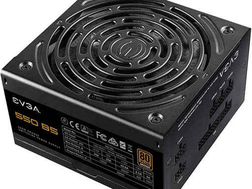 [89685] POWER SUPPLY EVGA 550 B5, 80+ BRONZE, FULLY NODULAR 100 - 240 VAC, 10 / 5A, 50 - 60 HZ, 24 PIN X1 - 8 PIN (CPU) X1 - PCI-E X2 - SATA X6 - 4PIN X3 (220-B5-0550-V1)