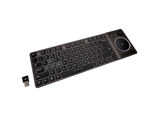 [88186] TECLADO Y TOUCHPAD CORSAIR K83  USB WIRELESS RECEIVER 2.4GHZ AND, BATERIA RECARGABLE, PROGRAMABLE MEDIANTE SOFTWARE, COMPATIBLE CON PC Y SMART TV  ESPAÑOL NEGRO (CH-9268046-SP)
