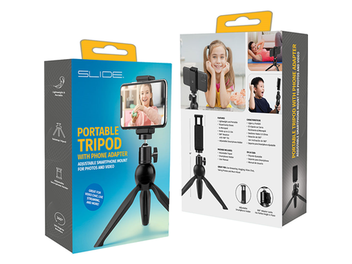 [90692] MINI TRÍPODE SLIDE, VLOGGING KIT  PORTABLE PARA CELULARES  UNIVERSAL, GIRO 360 GRADOS, INCLINACIÓN 180 GRADOS. (VL160)