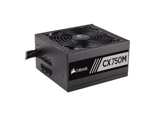 [88385] POWER SUPPLY CORSAIR 750W SEMI MODULAR 80 PLUS (CP-9020061-NA), CONECTORES PCI-E X2, SATA X6, PATA X6, COLOR NEGRO