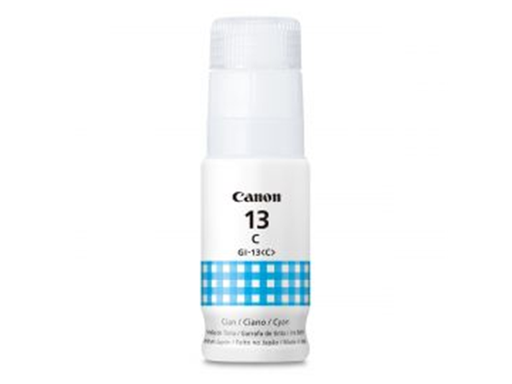 [91693] BOTELLA DE TINTA CANON GI-13 CYAN, 70ML, INYECCIÓN DE TINTA PARA CANON PIXMA G510 Y G610
