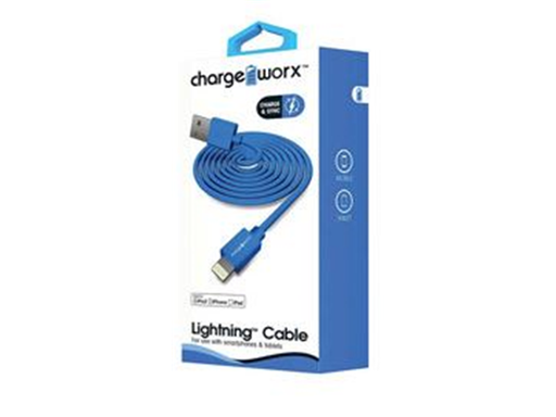 [86085] CABLE PARA SMARTPHONES & TABLETS, MICROMESH LIGHTNING, 6FT, METALICO, AZUL