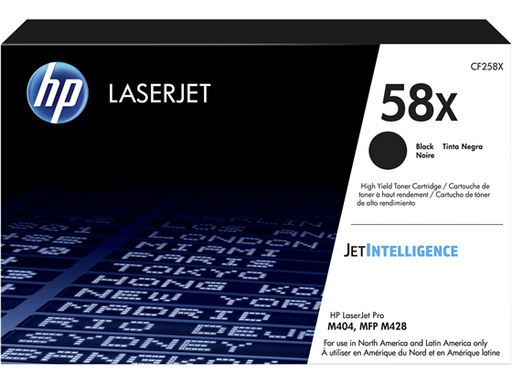 [87677] TONER HP 58X - CF258X - NEGRO - ALTO RENDIMIENTO - 10,000 PAGINAS - PARA IMPRESORA LASERJET M404N - M404DW -  M428FDW - M428DW, M430F