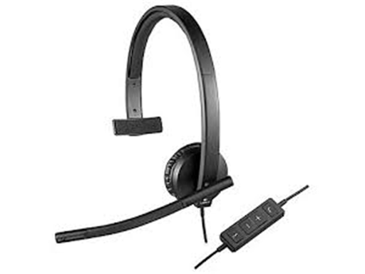 [81069] AUDIFONO CON MICROFONO LOGITECH H570E, USB, MONOFONICO, CON ALMOHADILLAS DE PIEL, IDEAL PARA USO EMPRESARIAL (981-00570)