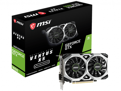 [91225] TARJETA DE VIDEO MSI GEFORCE GTX 1650 VENTUS XS 4G, NVIDIA GEFORCE GTX 1650, PCI EXPRESS X16 3.0, BOOST: 1665 MHZ, 8 GBPS, 4GB GDDR5, 128-BIT, DISPLAYPORT X 1(V1.4A), HDMI X 1(SUPPORTS 4K@60HZ AS SPECIFIED IN HDMI 2.0B), DL-DVI-D X 1