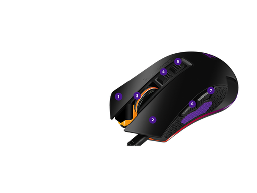 [87017] MOUSE PRIMUS PMO-201, GAMING GLADIUS 10000S, OPTICO USB, 6 BOTONES, VELOCIDAD AJUSTABLE ENTRE 1000 A 10000 DPI, COLORES RGB AJUSTABLE CON SOFTWARE (PMO-201)