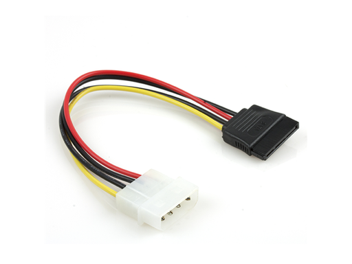 [83322] ADAPTADOR XTECH SATA POWER, 15CM DE LARGO, SATA 4-PIN A 15-PIN. (MOLEX A SATA)
