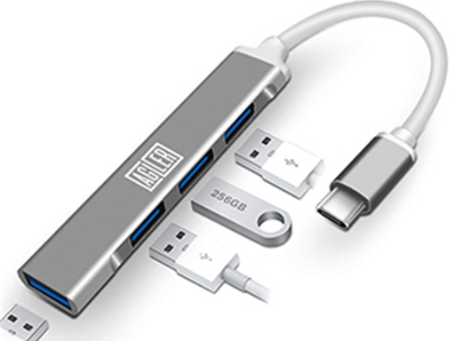 [89463] ADAPTADOR AGILER USB TYPE C A 4 PUERTOS USB 3.0 HEMBRA (AGI-1268)