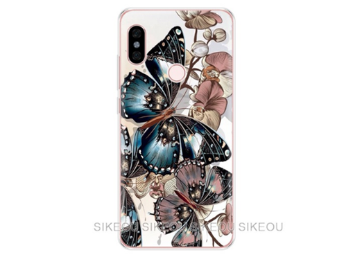 [86724] COVER PARA XIAOMI REDMI NOTE 5, SILICOM, DISEÑO 3D (MARIPOSA) (FUNMIN5-MARIPOSA)