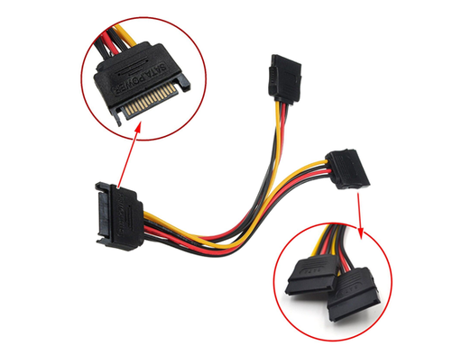 [93156] CABLE SATA POWER 15-PIN Y-SPLITTER CABLE ADAPTER MALE TO FEMALE FOR HDD HARD DRIVE NEW