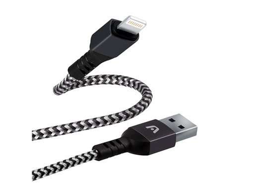 [91880] CABLE ARGOM TIPO-A 2.0 A LIGHTNING , 1.8M/6.0FT, NYLON TRENZADO, FLEXIBLE, NEGRO.