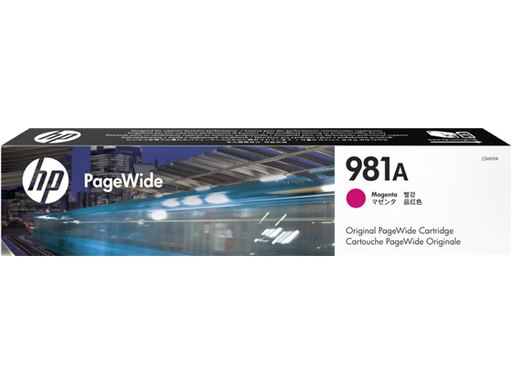 [80775] CARTUCHO HP 981A (J3M69A) - PRINT CARTRIDGE - 1 X PIGMENTED MAGENTA - 6,000 PAGES, HP PAGEWIDE PRO PRINTER 556DN (G1W46A), 556XH (G1W47A), 586Z (G1W41A), 586DN (G1W39A), 586F (G1W40A)