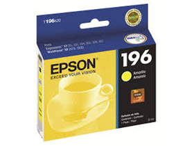 [72862] CARTUCHO EPSON 196 AMARILLO, COMPATIBLE CON IMPRESORA XP101, XP201,  XP211, XP214, XP401, XP411, WF-2532, TRAMO 3 JAULA