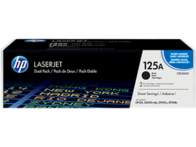 [75291] TONER HP 125AD - CB540AD - NEGRO - DOBLE CANTIDAD - 4,400 PAGINAS - 2 X 2200 - PARA IMPRESORA LASERJET COLOR - CP1215, CP1518NI, CP1515