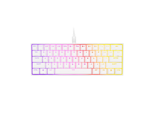 [92444] TECLADO CORSAIR GAMING K65 MINI, RGB MECANICO, COMPATIBLE CON ICUE, (NO TIENE TECLADO NUMERICO), BLANCO, USB 3.0 OR 3.1 TYPE C, INGLES (CH-9194114-NA)
