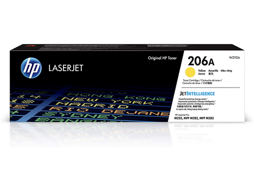[89297] TONER HP 206A - W2112A - AMARILLO - 1,250 PAGINAS - PARA IMPRESORA COLOR LASERJET - M255DW - M255NW - M282FDW - M282NW - M283NW - M283FDW