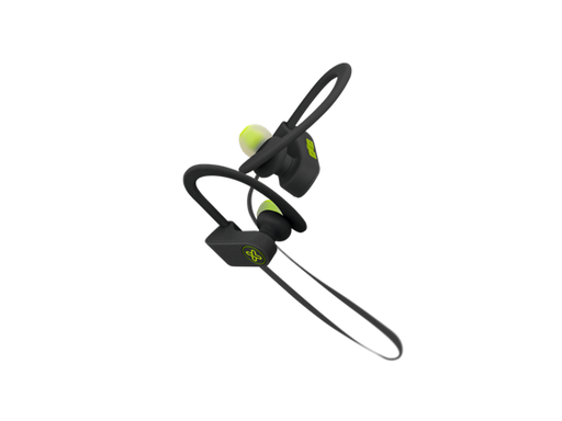 [88702] AUDIFONO CON MICROFONO KLIPX BLUETOOTH, JOGBUDZ, DEPORTIVOS, RESISTENTE AL SUDOR Y AGUA, BATERIA RECARGABLE, HASTA 4 HORAS DE REPRODUCCION, NEGRO / VERDE,  (KHS-632BK)