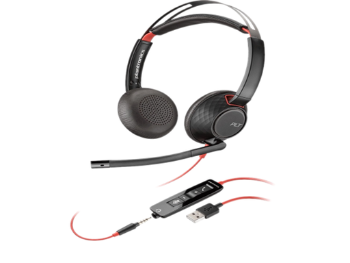 [88375] AUDIFONO CON MICROFONO POLY BINAURAL BLACKWIRE C5220 - USB TIPO A, ESTEREO (207576-03)