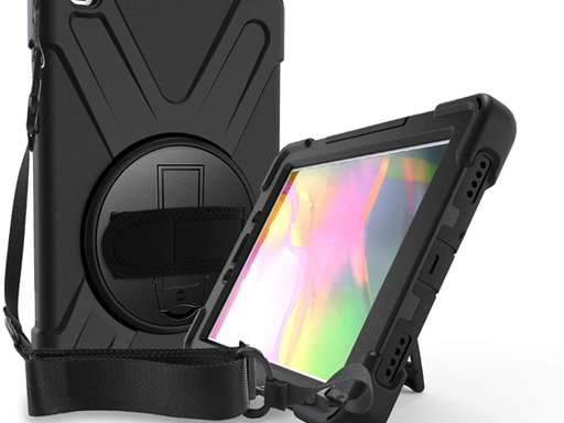 [91552] COVER SAMSUNG GALAXY TAB A 8.0" 2019, RESISTENTE A LOS GOLPES, SOPORTE, CORREA DE MANO, CORREA DE HOMBRO