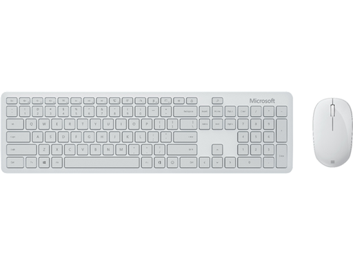 [93049] TECLADO MOUSE MICROSOFT BLUETOOTH 5.0 HOLGATE ENG, CON 2 FAVORITOS, BOTONES CONFIGURABLES Y TECLA DE EMOJI, COLOR GLACIAR (BLANCO).
