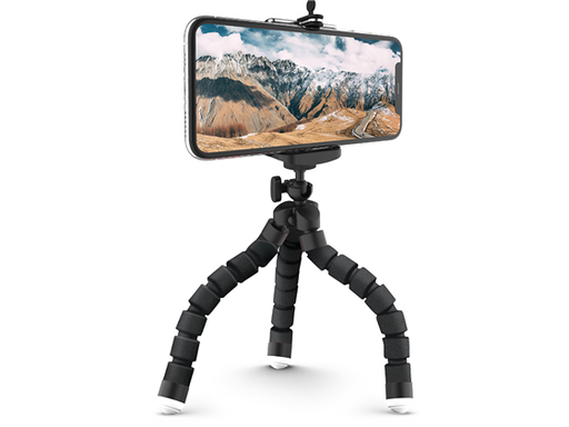 [90230] TRIPODE UNIVERSAL PARA CELULARES, FLEXIBLE, AJUSTABLE, ROTACION 360 GRADOS. (CX5230BK)