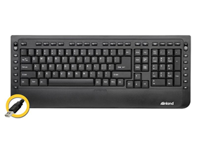 [76416] TECLADO USADO MULTIMEDIA USB INLAND, CON DESCANZADOR DE MANO (IN70137).