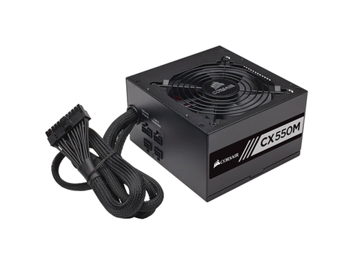 [91303] POWER SUPPLY CORSAIR 550W 80 PLUS BRONZE CX550M, SEMI MODULAR, CONECTORES PCI-E X2, SATA X5, PATA X4, COLOR NEGRO (CP-9020220-NA)