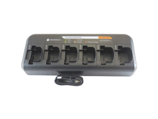 [92013] CARGADOR MOTOROLA DE UNIDADES MÚLTIPLES, 6 PUERTOS, 110 A 240 VCA