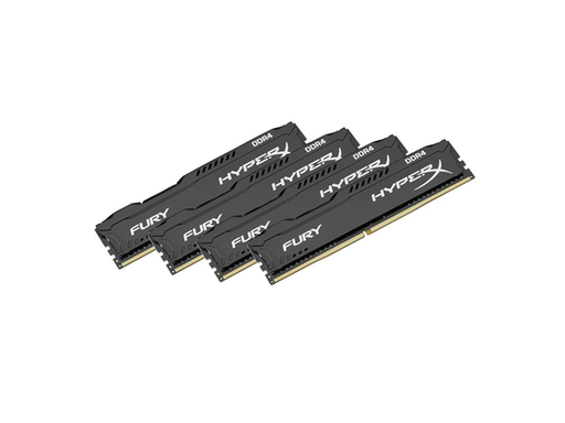 [78015] MEMORIA 16GB (4X4GB) KINGSTON, P/DESKTOP, DDR4, 2133MHZ, PC4-17000, NO-ECC. HYPERX FURIX BLACK.