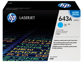 [64084] TONER HP 643A - Q5951A - CYAN - 10,000 PAGINAS - PARA IMPRESORA LASERJET 4700 / 4700DN / 4700DTN