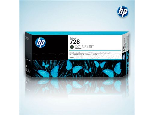 [86308] CARTUCHO HP 728 - F9J68A - NEGRO MATE - 300ML - PARA IMPRESORA DESIGNJET T730 / T830