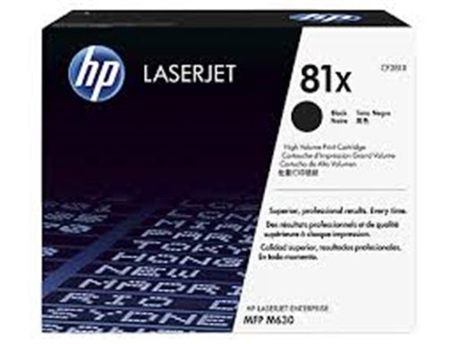 [79194] TONER HP 81X - CF281X - NEGRO - ALTO RENDIMIENTO - 25,000 PAGINAS - PARA IMPRESORA LASERJET ENTERPRISE M630F - M630Z - M604DN - M605DN - M605N - M605X - M606DN