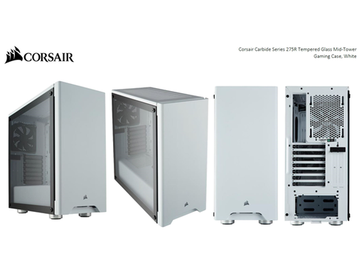 [93891] CASE CORSAIR CARBIDE 275R, MID TOWER, WHITE,  7 EXPANSION SLOT, 3X 2.5", 2X 3.5", PANEL LATERAL CRISTAL TEMPLADO, (CC-9011133-WW)