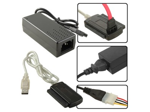[79462] ADAPTADOR USB A SATA/IDE 2.5" - 3.5", CABLE CON FUENTE DE PODER (AGI-1110)