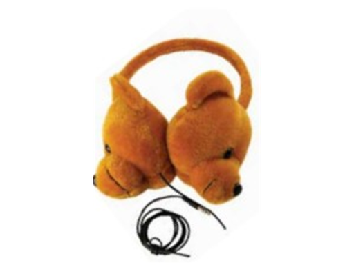 [92264] AURICULARES DE FELPA CERTIFICACIÓN COBY CPSIA SEGURO PARA NIÑOS LIMITACIÓN DE VOLUMEN 85 DB, CONECTOR DE 3,5 MM, CABLE AUXILIAR CON DIVISOR INCORPORADO (OSO).