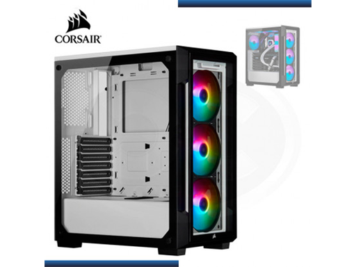 [92568] CASE CORSAIR ICUE 200T, MID TOWER (COMPACT), WHITE, 7 EXPANSION SLOT, 2X 2.5", 2X 3.5", CRISTAL TEMPLADO LATERAL Y FRENTE, SOPORTA 3 ABANICOS 120MM FRONTAL, X2 TOPE (CC-9011191-WW)