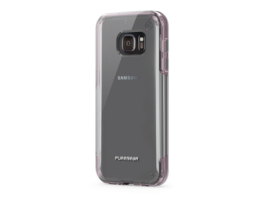 [83360] COVER PUREGEAR PARA SAMSUNG GALAXY S7, SLIM, FLEXIBLE ULTRA DELGADA, BOTONES FUNCIONALES DE METAL, TRANSPARENTE, ROSADO.