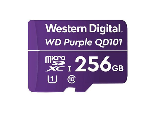 [93343] MEMORIA MICROSD 256GB WESTERN DIGITAL PURPLE QD101, PARA CAMARAS DE VIGILANCIA, SDXC, CLASE 10 UHS-1 - ULTRA DURABILIDAD
