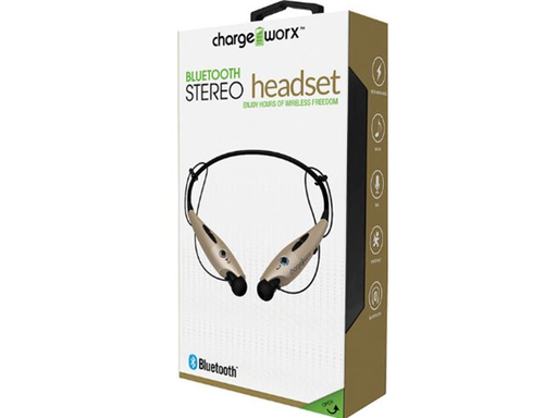 [82803] AUDIFONO CON MICROFONO CHARGEWORX BLUETOOTH, BATERIA RECARGABLE 10HRS, REDUCCION DE RUIDO, MARCADO POR VOZ, CONTROLES DE MUSICA Y TELEFONO, ALERTA VIBRADORA EN LLAMADAS, DORADO.